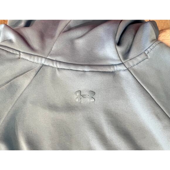 Under Armour Hoodie Loose ColdGear Women's Sz S Fleece Lined Light Blue Big Logo - Picture 5 of 11